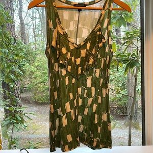 Vintage green and white banana republic tank.